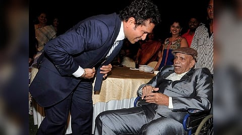 Sachin Tendulkar with Ramakant Achrekar