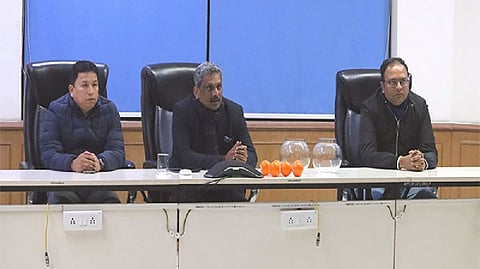 AIFF Secretary General Shaji Prabhakaran (In centre) with other officials