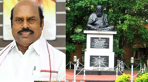 (L-R): E V Velu ; Periyar memorial