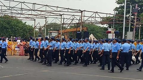 Rehearsals for the Republic Day parade are under way in Chennai.