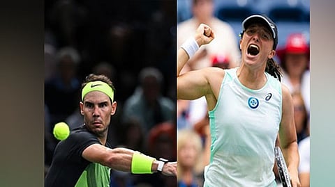 (L) Rafael Nadal, Iga Swiatek (R)