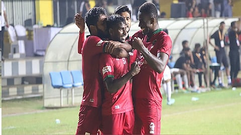 Churchill Brothers celebrating goal