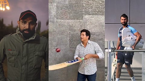Mohammed Shami; Sachin Tendulkar and Chetehswar Pujara