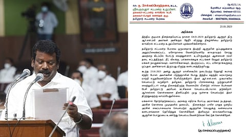 MLA Selvaperunthagai; The letter communicating the party's decision to boycott tea party