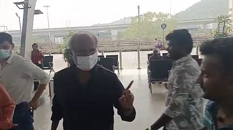 Rajini talking to the fan