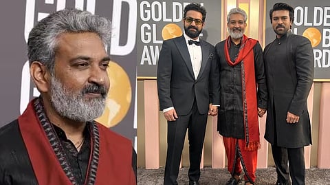 Director SS Rajamouli with Ram Charan and NTR