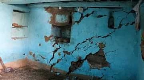 Cracks on walls in Joshimath