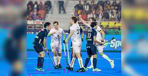 Tom Boon during the FIH Hockey Men?s World Cup match between Belgium and Japan at Birsa Munda International Hockey Stadium