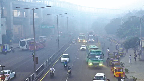 Smog that covered city on Bhogi (Jan 14)