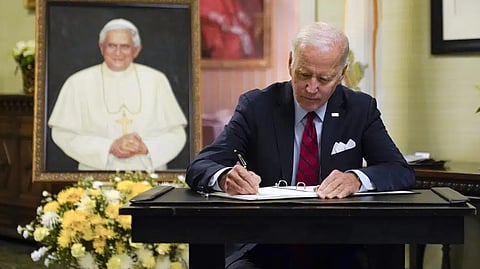 President Joe Biden visits Vatican embassy