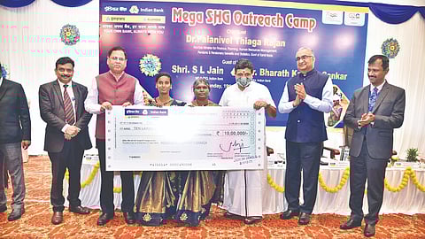 Indian Bank organised a mega SHG outreach camp on Sunday for the state of Tamil Nadu