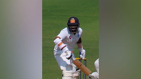 Hanuma Vihari batting with a left-handed stance.