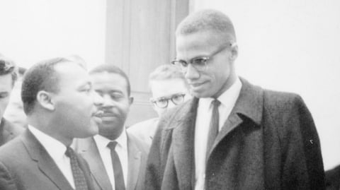 Malcolm X with Martin Luther King (R)