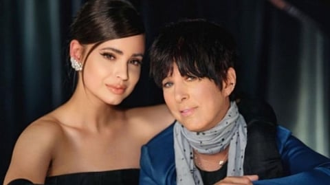 Actor and singer Sofia Carson and songwriter Diane Warren