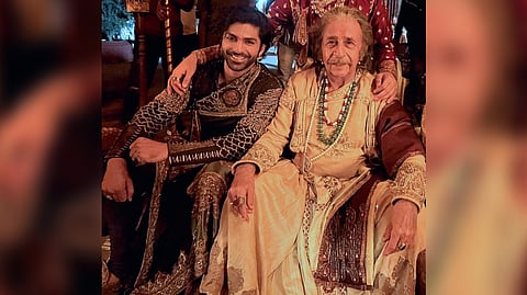 Actor Taha Shah Badussha with veteran actor Naseeruddin Shah