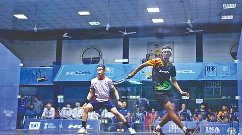 Action during the Junior Men?s semi-final between India and South Korea