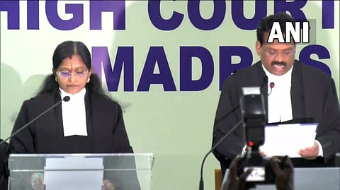 Advocate LC Victoria Gowri takes oath as an additional judge of the Madras HC.