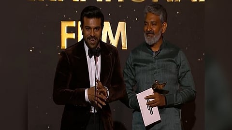 Ram Charan and SS Rajamouli at HCA