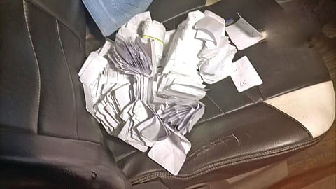 Tokens that were seized by poll and police personnel
from a DMK functionary?s car in Erode