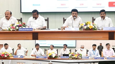 Chief Minister MK Stalin in a meeting in Salem zone