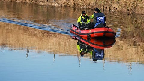 Members of the Specialist Group International continue to search River Wyre for Nicola Bulley who is currently missing in Lancashire