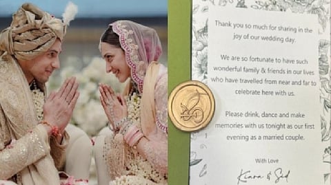 Kiara, Sidharth's note for wedding