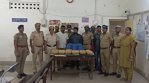 Police recovered 12 kgs of ganja from him.