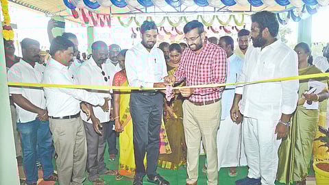 Nagapattinam Collector inaugurating the DPC at Sikkal village on Friday