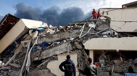 Destroyed hospital building