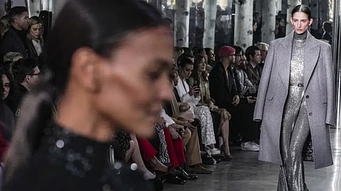 Fashion from Michael Kors is modeled during Fashion Week in New York.