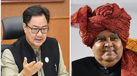 (L-R): Union Law Minister Kiren Rijiju ;Vice President Jagdeep Dhankar