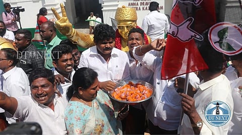 AIADMK cadres celebrating SC's verdict of EPS as AIADMK party?s single leader.