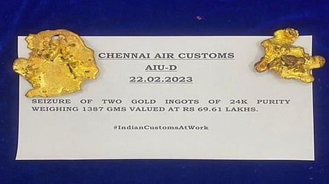 Customs seize 1,387 grams of gold worth ₹69.61L in Chennai