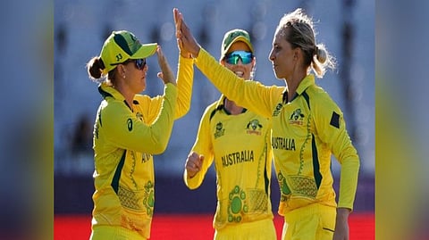 Australian players celebrating