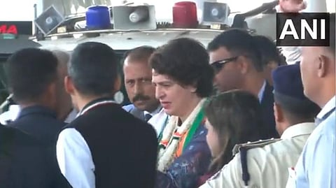 Congress leader Priyanka Gandhi Vadra arrived in Raipur.