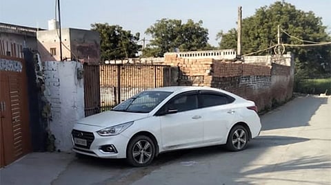 The car allegedly used by the accused to transport the victim's body to the dhaba