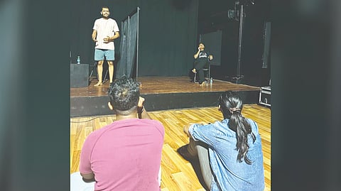 A still from the rehearsal