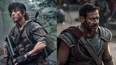 SRK as John Rambo; Ajay Devgn as Maximus Decimu Meridius