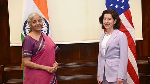Nirmala Sitharaman with Gina Raimondo