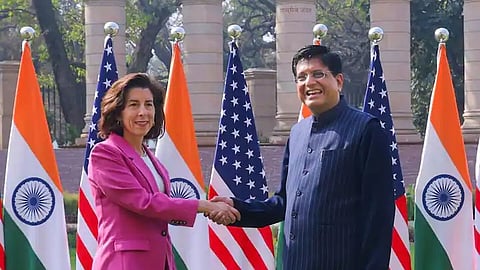 Union Minister of Commerce and Industry Piyush Goyal and US Secretary of Commerce Gina Raimondo