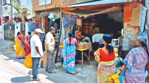 Ration shop in Dhandeeswaram Nagar, which has seen relocation three times
