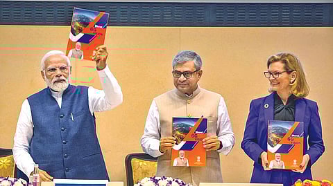 Prime Minister Narendra Modi released ?Bharat 6G Vision? document in New Delhi on March 23, 2023.