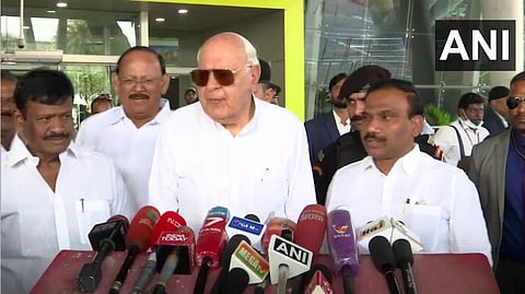 Farooq Abdullah at the airport