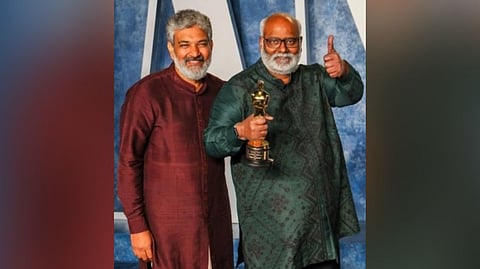 Rajamouli with Keeravani