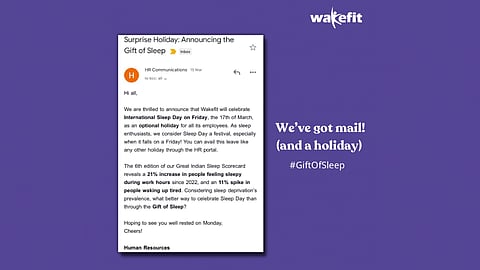 B’luru-based company gifts 'sleep' to employees on World Sleep Day