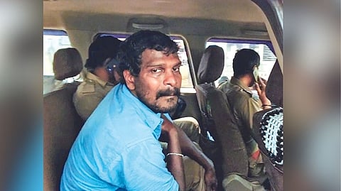 Accused P Sivakumar in police custody.