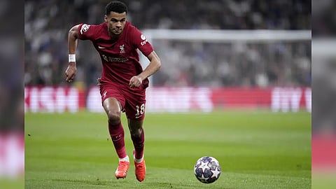 Liverpool's Cody Gakpo controls the ball during the Champions League