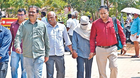 J Victor James Raja being
taken to the Thanjavur court