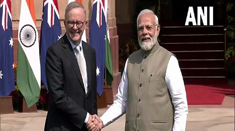 Prime Minister Narendra Modi with his Australian counterpart Anthony Albanese