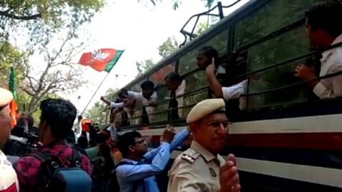 Delhi BJP leaders detained by police
